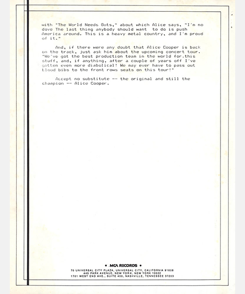 Constrictor Press Release - Page 4 (1986)